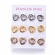 304 Stainless Steel Stud Earrings EJEW-L241-02B-4