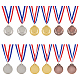 Ahandmaker 12 pièces 3 couleurs médailles vierges en alliage de zinc AJEW-GA0003-65-1