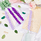 4色かぎ針編みポリエステルラベンダーフラワーオーナメント2個。  造花  結婚式の家の装飾用  ミックスカラー  402x26mm  2個/カラー AJEW-FG0002-67-5