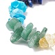 Pulsera elástica con cuentas de chips de gemas mixtas y perla natural BJEW-JB08166-02-5
