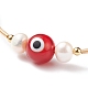 Jaspe rouge naturel & mauvais œil au chalumeau & bracelet perlé naturel BJEW-JB08463-02-4