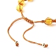 Bracelet perles tressées imitation ambre résine ronde pour fille femme BJEW-JB06892-02-4