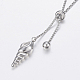 Adjustable 304 Stainless Steel Lariat Necklaces NJEW-L453-38A-3