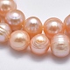 Hebras de perlas de agua dulce cultivadas naturales PEAR-F007-06-01-4