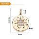 BENECREAT 10pcs Gold Brass Micro Pave Cubic Zirconia Charms 18K Gold Plated Flat Round Pendants (10.5x8x2mm) for Earrings Bracelet Necklace Jewelry Making KK-BC0006-30G-5