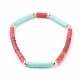 Bracelets extensibles perlés heishi en pâte polymère à la main BJEW-JB06146-02-1
