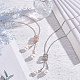 Anattasoul 2 Stück Lariat-Halskette mit zweifarbigem Kunststoff-Imitationsperlen-Anhänger und Kristall-Strassen NJEW-AN0001-18-7