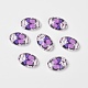 強化ガラスカボション  オーバル  印刷された紫色の蝶模様  アンティークリング宝石作りのために良い  パープル  18x13x6mm GGLA-R188-1-1