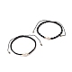 2Pcs 2 Style Natural Pearl Braided Bead Bracelets Set with Nylon Cord for Women BJEW-JB09141-02-4