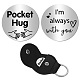 CREATCABIN Pocket Hug Token Long Distance Relationship Keepsake Token Stainless Steel Double Sided Message Coin Inspirational Gift with Keyring for Daughter Friends 1x1Inch-I'm always with you AJEW-CN0001-99C-1