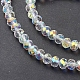 Electroplate Transparent Glass Beads Strands EGLA-K015-07F-4