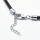 ワックスポリエステルコードネックレス作り  真鍮パーツ  ブラック  プラチナ  19.09''（48.5センチメートル） MAK-P010-08P-2