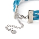 Bracelet multi-rangs en alliage heart beat & 304 maillons infinis en acier inoxydable BJEW-TA00190-04-5