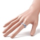 4шт 4 цветных стеклянных и латунных плетеных кольца для пальцев RJEW-TA00064-3
