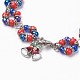 Glass Seed Beads Charm Bracelets BJEW-JB03694-05-2
