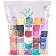 PandaHall 30 Rolls 3mm Lace Faux Leather Suede Beading Cords Velvet String 30 Colors 5.5 Yard Each for Jewelry Making LW-PH0001-05-7
