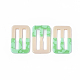 アクリルスライドバックル  ウェビングベルトバックル  服の装飾  ツートン  天然石風  長方形  ミディアムスプリンググリーン  54x34x3.5mm OACR-T020-031C-1