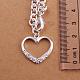 Simple Silver Plated Brass Cubic Zirconia Heart Pendant Necklaces For Women NJEW-BB12877-3