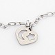 304 Stainless Steel Chain Heart Charm Bracelets BJEW-L406-64-2