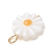 Natural Freshwater Shell Flower Charms with Golden Plated 304 Stainless Steel Loops PALLOY-JF02444-3