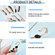 Nbeads 8Pcs 8 Style Branch & Feather & Bamboo Shape Alloy & Iron Safety Pin Brooches JEWB-NB0001-15-4