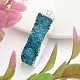 Rectangle Dyed Natural Drusy Agate Pendants G-I139-04S-1