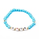 Bracelets extensibles en perles de verre millefiori faits à la main pour la saint valentin BJEW-JB06213-5