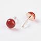 Natural Carnelian/Red Agate Ear Studs EJEW-G223-A09-2