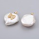 Natural Cultured Freshwater Pearl Pendants PEAR-F008-24G-01-2