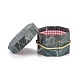 バレンタインデー大理石のテクスチャ模様紙ギフトボックス  ロープハンドル付き  ギフト包装用  八角形  ダークスレートブルー  12.2x11.4x7.5cm CON-C005-02A-02-2