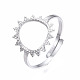 304 Stainless Steel Sun Open Cuff Ring RJEW-T023-84P-3