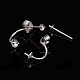 Rhodium Plated 925 Sterling Silver Stud Earring Findings STER-M089-08-4