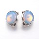 Natural & Synthetic Mixed Stone Brass Clip-on Earrings EJEW-A051-F-3
