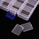 ポリプロピレン（pp）ビーズ収納容器  30コンパートメントオーガナイザーボックス  5個の調整可能な仕切り付き  長方形  透明  21.7x16.8x2.8cm  穴：8mm CON-S043-033-3