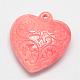 Heart Dyed Synthetical Coral Pendants CORA-L041-02-2