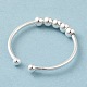 925 серебряное открытое кольцо-манжета RJEW-P091-01A-S-3
