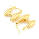 Rack Plating Brass Initial Letter H Hoop Earrings EJEW-A028-25G-2