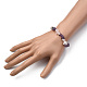 Chips Gemstone Beaded Stretch Bracelets X-BJEW-JB01824-04-4