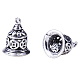 Pandahall elite 10 pièces en laiton cloche de noël breloques pendentifs pour la fabrication de bijoux argent antique taille 15x11mm KK-PH0001-02AS-3