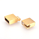 304ステンレススチール製マグネットクラスプ  マットなスタイル  長方形  ゴールドカラー  22x10x5mm  穴：3x8mm STAS-Q211-55-3