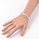 Naturelle quartz rose de perle bracelets extensibles BJEW-JB01996-01-3