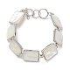 Bracelets en chaîne à maillons en coquillage blanc naturel BJEW-E077-02P-04-1