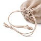 コットンラッピングポーチ巾着袋  ギフトサシェバッグ  モスリンバッグ再利用可能なティーバッグ  小麦  14x11cm ABAG-R011-12x15-4