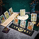 Gorgecraft 4 pieza soporte de tarjeta de tarot de madera soporte de tarjeta de tarot con patrón de chakras de sol y luna soporte de altar negro soporte de exhibición de tarjeta de tarot en forma de luna rectangular para suministros ceremoniales de adivinación de bruja DJEW-GF0001-47D-5