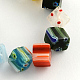 Cube Handmade Millefiori Glass Beads LK-R004-101-1