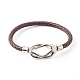 Braided Imitation Cowhide Leather Cord Bracelets for Couple BJEW-JB06443-21