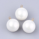 Cuentas de perlas de imitación de plástico abs ecológico MACR-S367-D-07-1