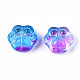 Transparent Spray Painted Glass Beads GLAA-S054-013G-2