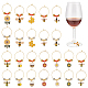 NBEADS 24 Pcs 12 Styles Wine Glass Charms AJEW-AB00054-1