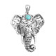 Simple Alloy Elephant Pendant Necklaces NJEW-N0052-016-2